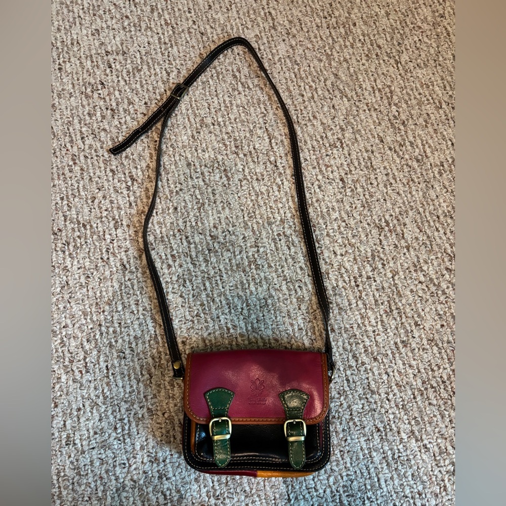 NEVER USED 
multicolored Vera Pelle authentic Italian leather purse